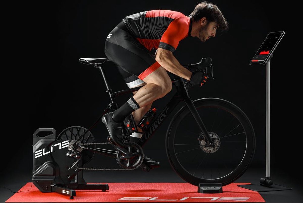 Elite Unisex Fietstrainer Tuo - Fitnessrad Für Zu Hause, Rot